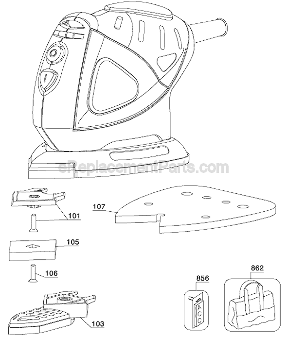 Page A Diagram and Parts List for MS550G-H Type 1 Black and Decker Sander Polisher